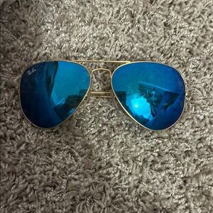 Ray-Ban Aviator Sunglasses with Blue Lenses